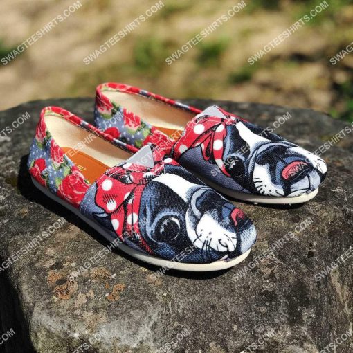floral boston terrier all over printed toms shoes 2(1) - Copy