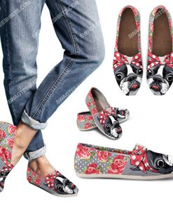 floral boston terrier all over printed toms shoes 3(1)