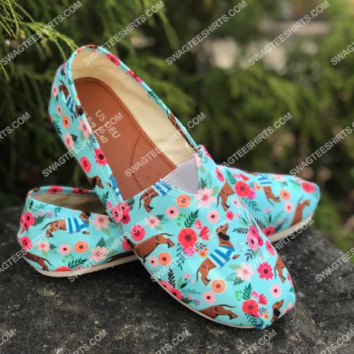 floral dachshund lover all over printed toms shoes 2(1)