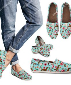 floral dachshund lover all over printed toms shoes 3(1)