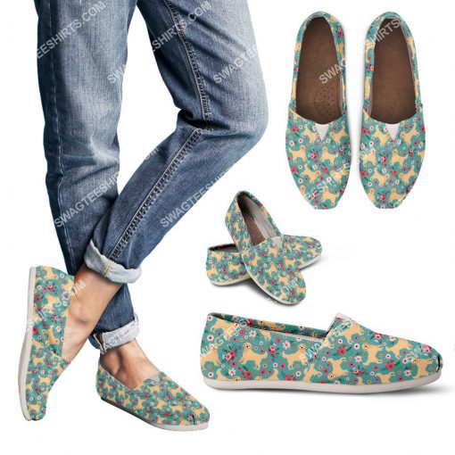 floral golden retriever dogs lover all over printed toms shoes 3(1)