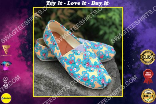 floral golden retriever dogs lover all over printed toms shoes