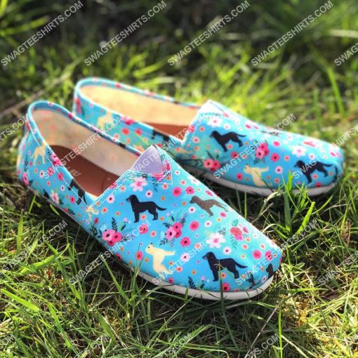 floral labrador retriever dogs lover all over printed toms shoes 2(1)