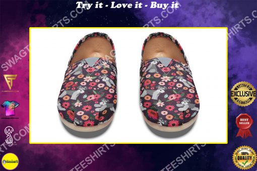 floral schnauzer all over printed toms shoes