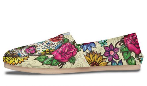 floral sugar skull all over printed toms shoes 2(1)