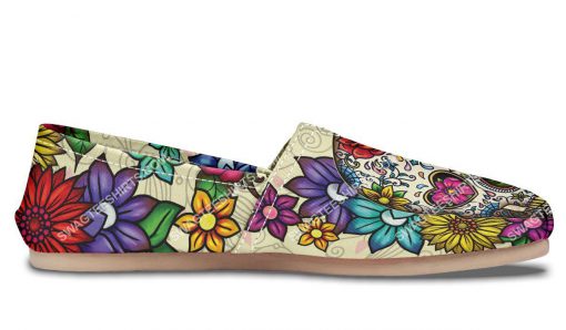 floral sugar skull all over printed toms shoes 3(1)
