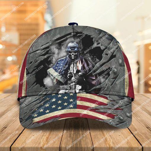 for veterans day skull all over printed classic cap 2