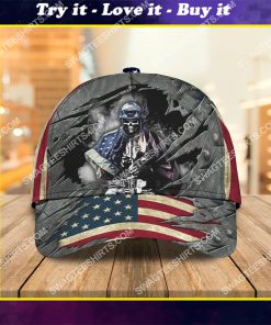 for veterans day skull all over printed classic cap