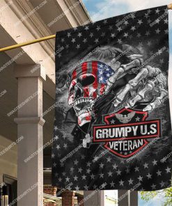 grumpy usa veteran skull all over printed flag 2