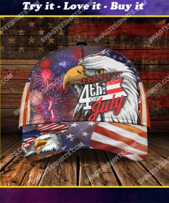 happy 4th of july fireworks all over printed classic cap