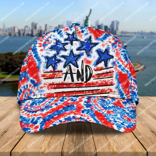 happy independence day america tie dye all over printed classic cap 2