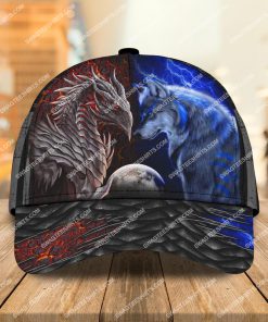 heart of a wolf soul of a dragon all over printed classic cap 2
