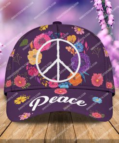 hippie life peace symbol all over printed classic cap 2