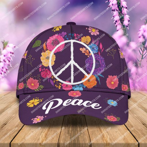 hippie life peace symbol all over printed classic cap 2 - Copy (2)