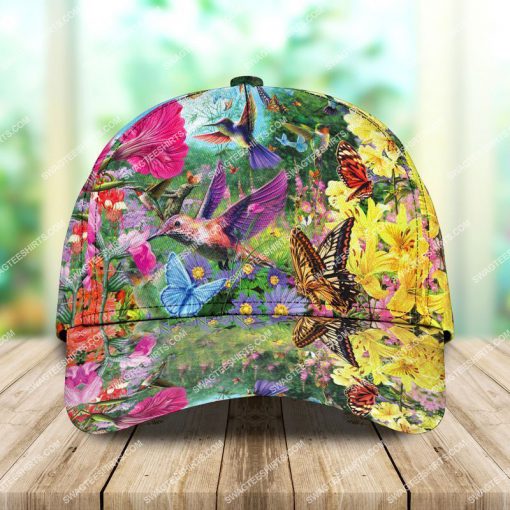 love hummingbirds colorful all over printed classic cap 2