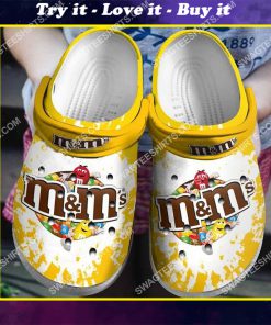 m and m candy chocolate all over printed crocs