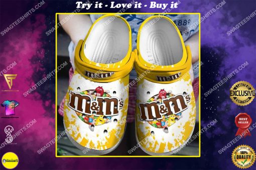 m and m candy chocolate all over printed crocs
