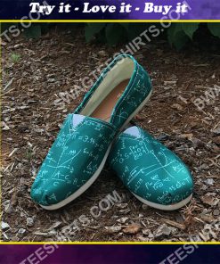 math formula pattern all over printed toms shoes