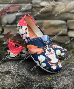 retro basset hound and flower all over printed toms shoes 2(1) - Copy