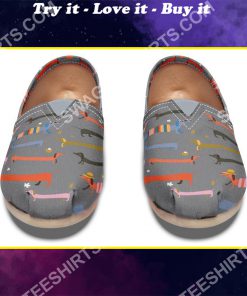 retro dachshund dogs lover all over printed toms shoes