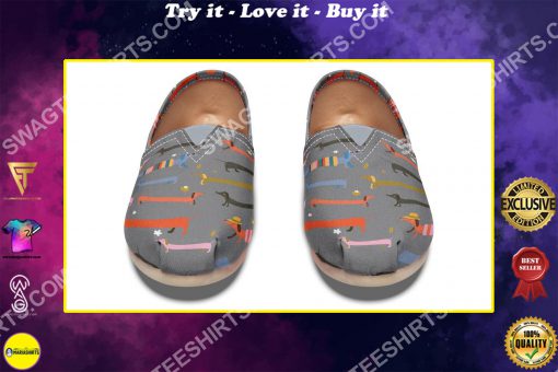 retro dachshund dogs lover all over printed toms shoes