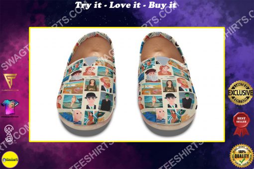 retro famous painters all over printed toms shoes