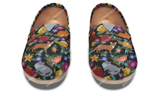 retro floral cats lover all over printed toms shoes 2(1)