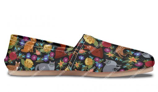 retro floral cats lover all over printed toms shoes 4(1)