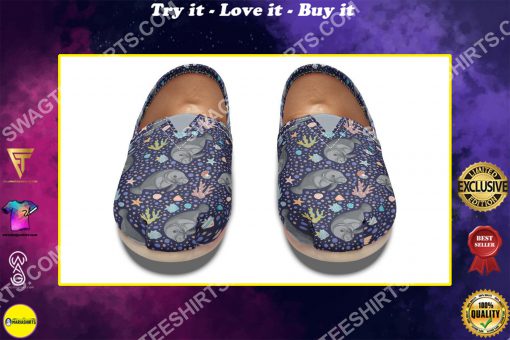 retro manatee ocean all over printed toms shoes