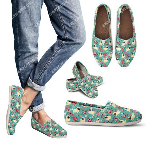 retro pug dogs lover all over printed toms shoes 3(1)