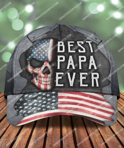 skull best papa ever american flag classic cap 2 - Copy (3)