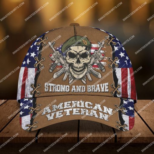 strong and brave american veteran skull all over printed classic cap 2 - Copy