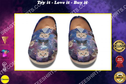 the galaxy cat lover all over printed toms shoes