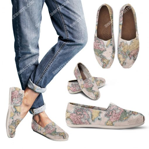 the geography globe vintage all over printed toms shoes 2(1) - Copy
