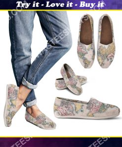 the geography globe vintage all over printed toms shoes