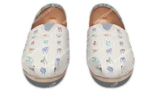the sign language all over printed toms shoes 2(1)