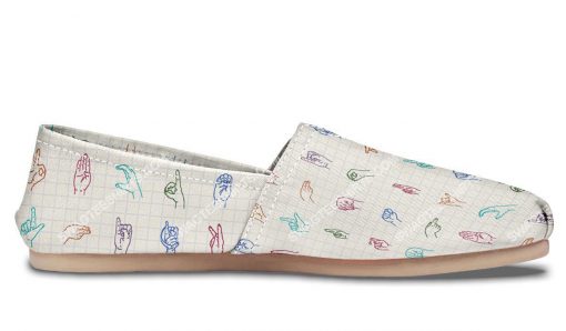 the sign language all over printed toms shoes 5(1)