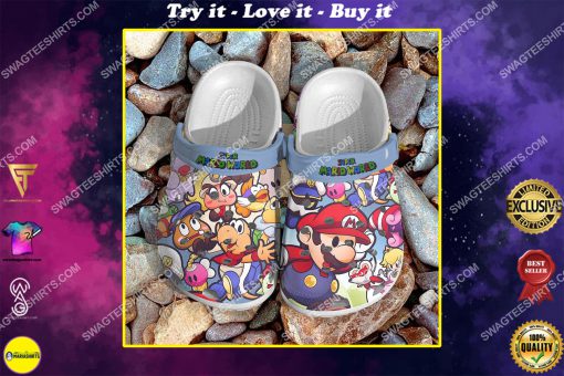 the super mario world all over printed crocs