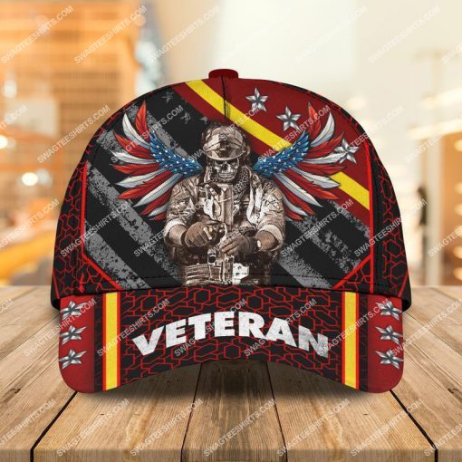 united states army veteran skull all over printed classic cap 2
