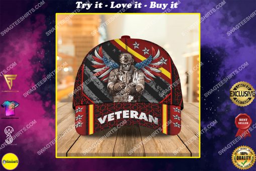 united states army veteran skull all over printed classic cap