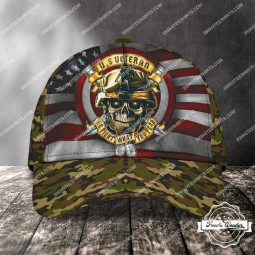 united states veteran we fight what you fear skull classic cap 2