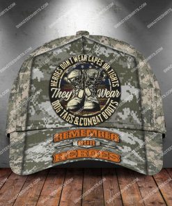 veterans day heroes wear dog tags and combat boots classic cap 2
