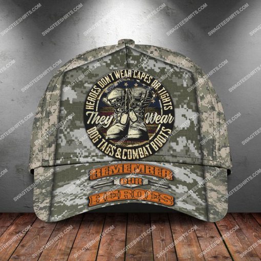 veterans day heroes wear dog tags and combat boots classic cap 2 - Copy