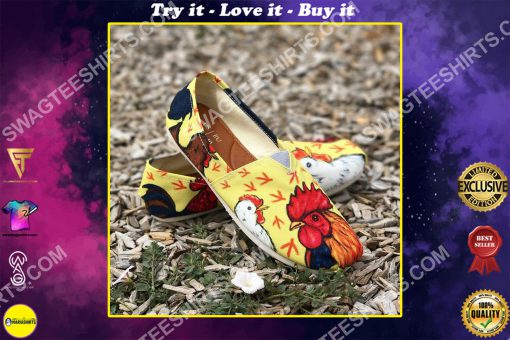 vintage chicken all over printed toms shoes