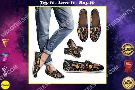 vintage scientist pattern all over printed toms shoes