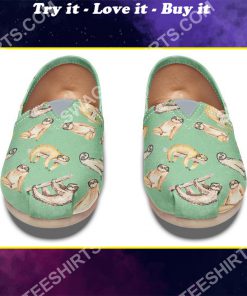 vintage sloth lover all over printed toms shoes