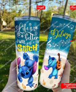 custom life is better with stitch skinny tumbler 4(1)