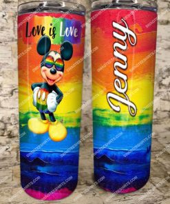 custom rainbow lgbt love is love mickey mouse skinny tumbler 2(1)