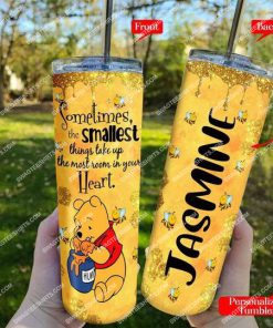 custom sometimes the smallest things take up the most room in your heart winnie the pooh skinny tumbler 5(1)