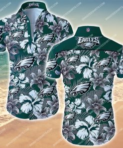 floral philadelphia eagles football team tropical hawaiian shirt 2
